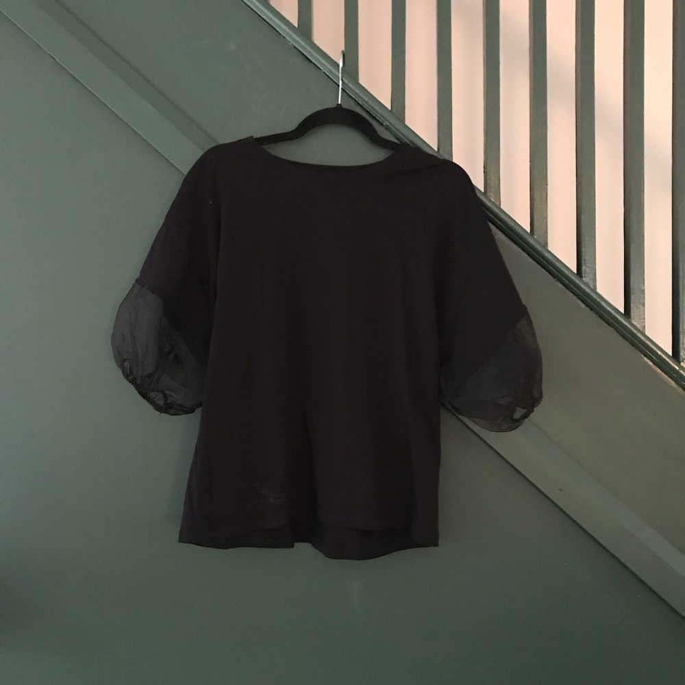 Zara T Shirt Organza Sleeve